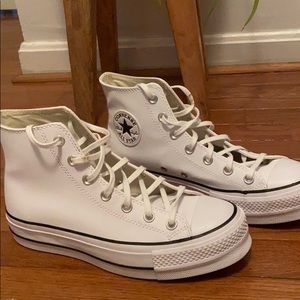 All Star High Top Platform White Chuck Taylors
